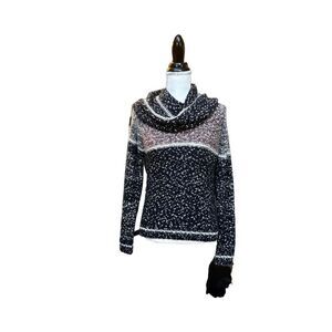 M. Rena long  cowl, neck, long sleeve turtle neck  wool and mohair blend